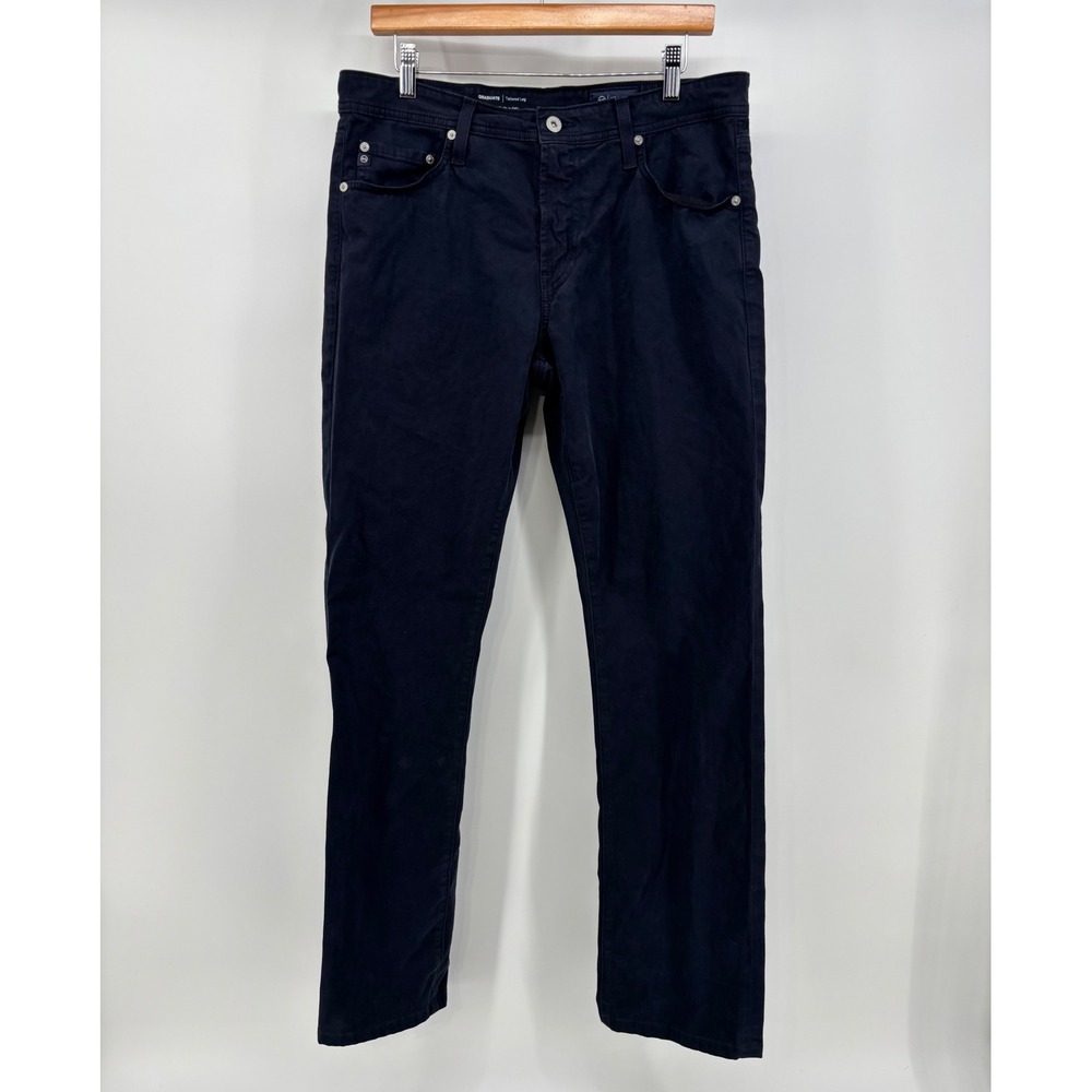 AG Adriano Goldschmied Graduate Pants Men's 33x34 Navy Tailored Leg Stretch
